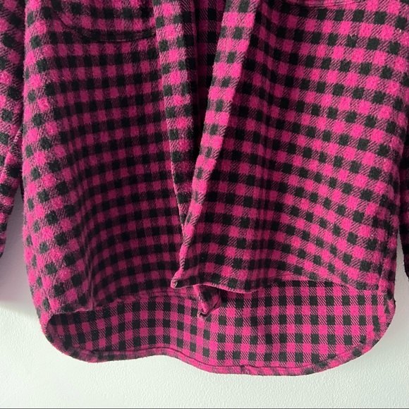 Benelton Made in Italy Checkered Shacket Pink Black - Picture 9 of 14